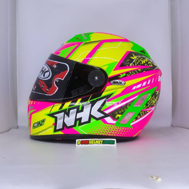 HELM FULLFACE NHK GP PRO / GPPRO / TT RACING / TERMINATOR RACING PATROL PINK FLOURESCENT YELLOW