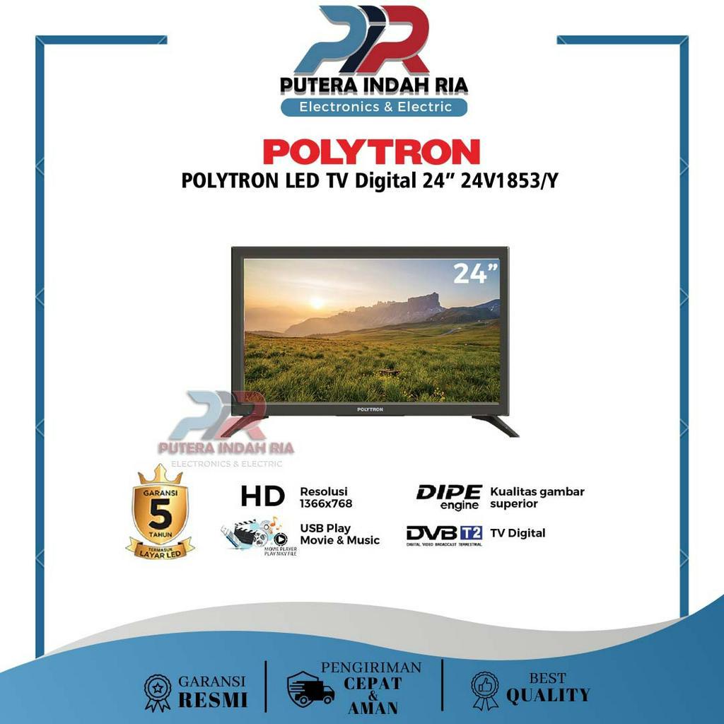 POLYTRON  LED TV Digital 24 Inchi 24V1853/Y / Polytron 24V1853 Y / Polytron 24V1853/Y