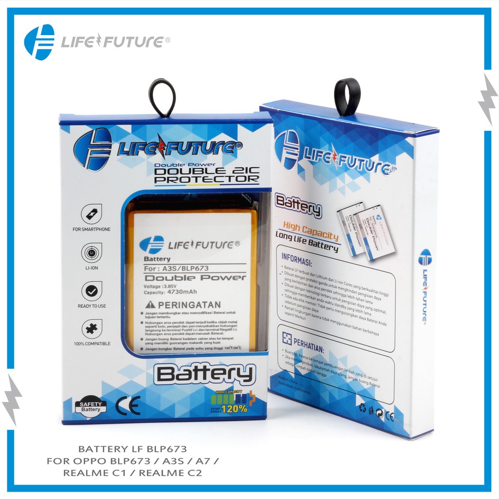BATERAI A3S / A5 2020 / A12 / A5S / A7 / A7X / REALME 2 / REALME C1 / A31 2020 BLP673 / BLP-673 / BLP 673 DOUBLE POWER LIFE FUTURE