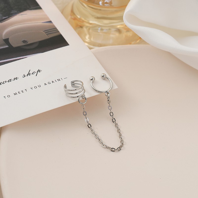 Anting Klip Tulang Telinga Bahan s925 Silver Gaya Korea