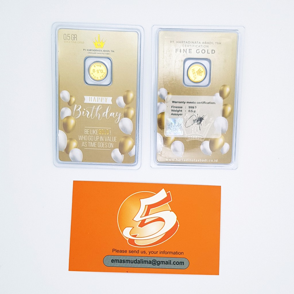 Emas Logam Mulia Hartadinata Edisi Happy Birthday Gold 0,5 0.5 Gram Gift Series Hadiah