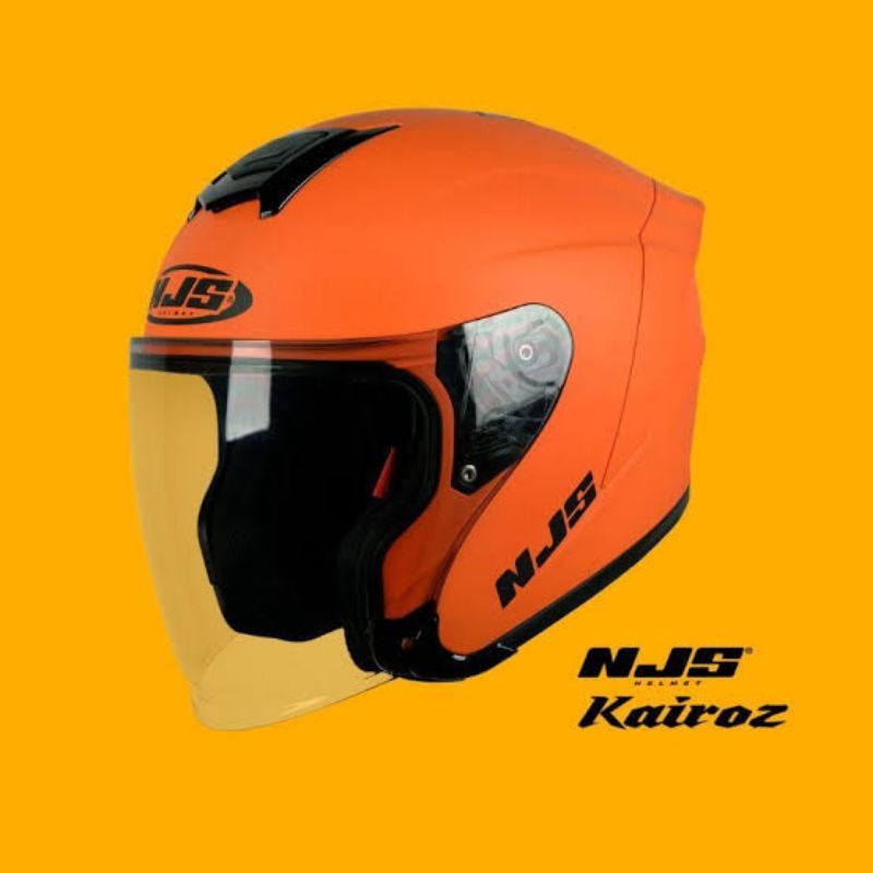 NJS Kairoz | Helm Half Face Original-Orange Squash Doff