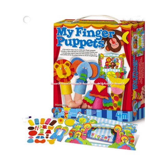 4M My Finger Puppets Mainan Membuat Kreasi Boneka Tangan Peralatan Kerajinan Tangan