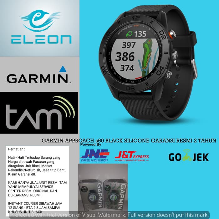 SMART WATCH GARMIN APPROACH S60 / S 60 GOLF BLACK RESMI TERMURAH