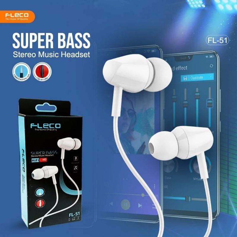 Headset FLECO FL-51 SUPER BASS Handsfree FLECO FL51 SUPERBASS Earphone FLECO FL-51 SUPER BASS