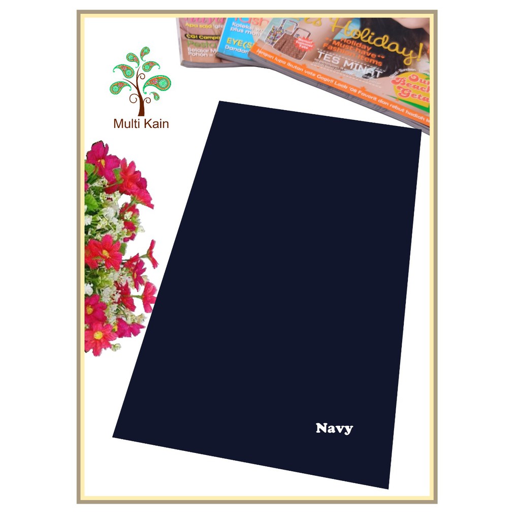 Bahan multi Kain Tile / Tille / Tule Polos Stretch / Spandex Tinggi 1,5 meter Grosir / Meteran-navy