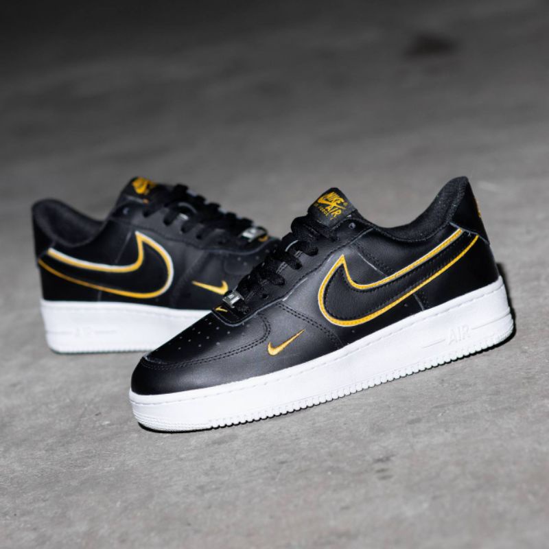 Nike Air Force 1 &quot;Double Swoosh&quot; Black Gold