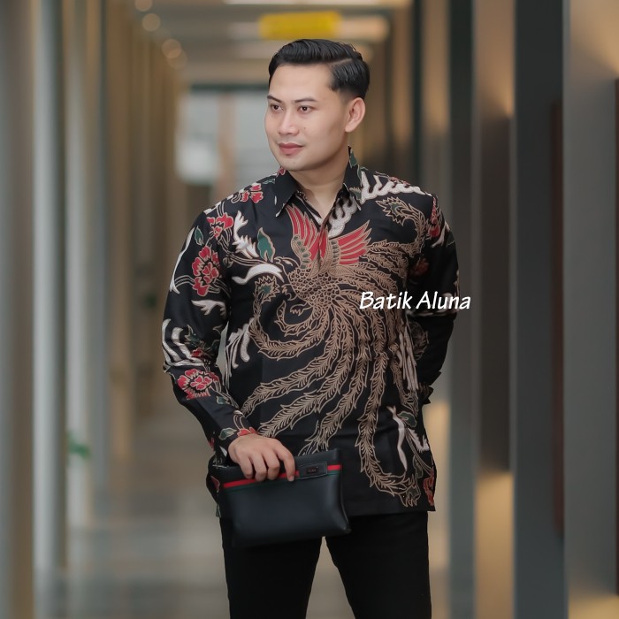 Kemeja Batik Pria Lengan Panjang Premium Slimfit Modern Full Furing Baju Batik Pria Lengan Panjang Modern Original Limited Edition Premium Mewah Ori BATIK ALUNA