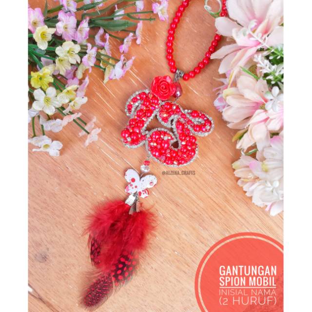 Gantungan spion mobil "INISIAL NAMA 2 HURUF" by request