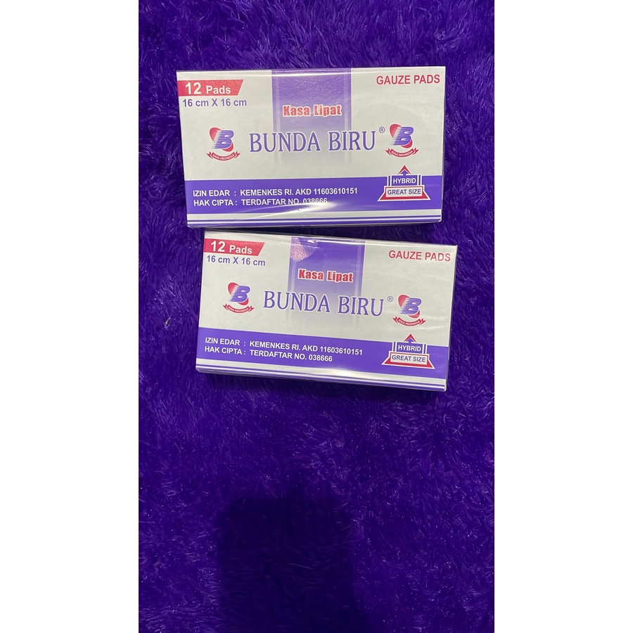 Kasa Lipat Steril Bunda Biru 16x16 cm isi 12 pcs