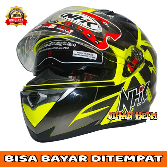 HELM / NHK / HELM NHK / HELM FULL FACE NHK RX9  HAWK YELLOW FLOURIZENT TERMURAH