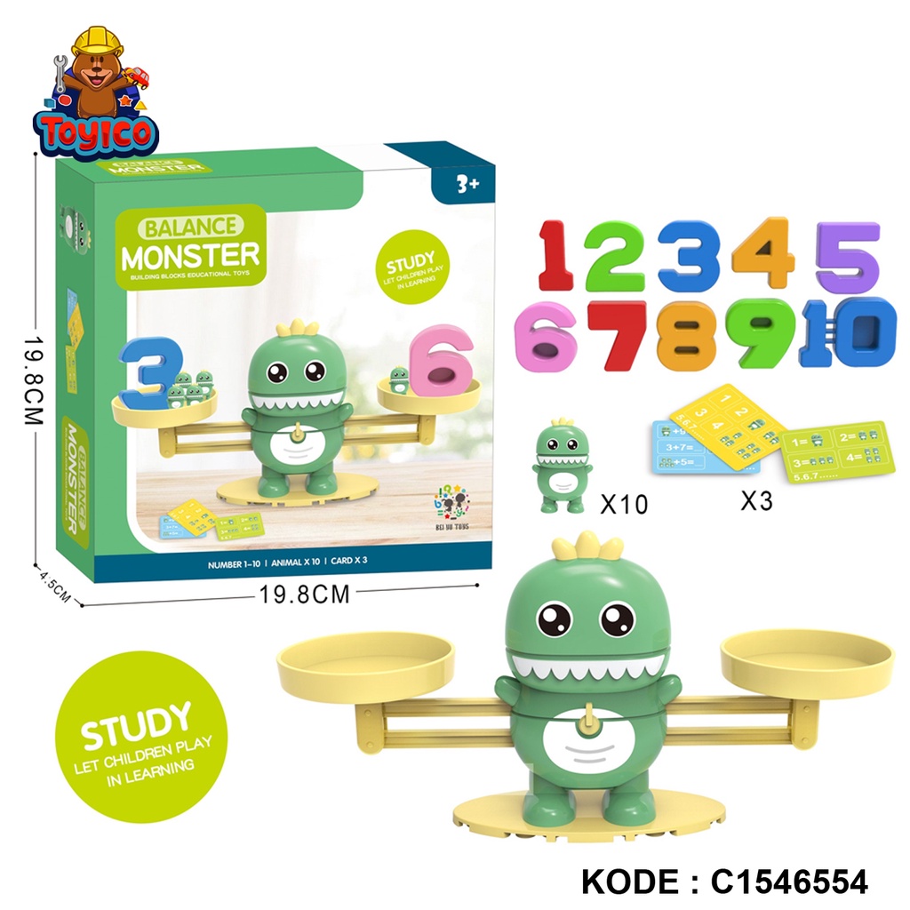 [Toyico] Mainan Edukasi Anak Timbangan Pintar Monkey balance Monyet Belajar Berhitung Matematika-3