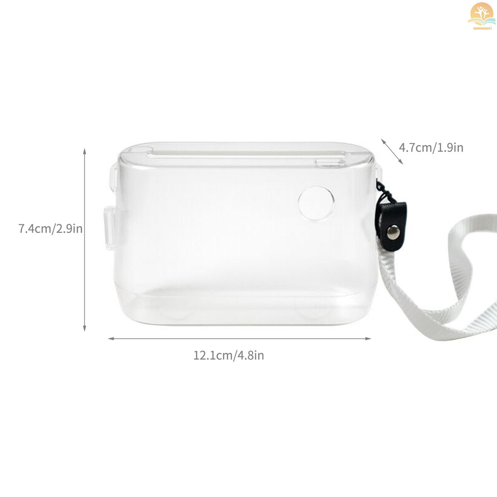 Case Pelindung Transparan Dengan Tali Tangan Portabel Untuk Printer Thermal Label A9 / A9S / A9 Pro / Q9S