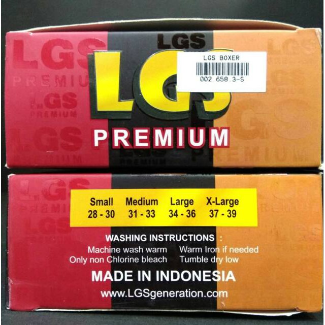 Celana Boxer Pria LGS 658 ISI 3Pcs|Celana dalam LGS Premium