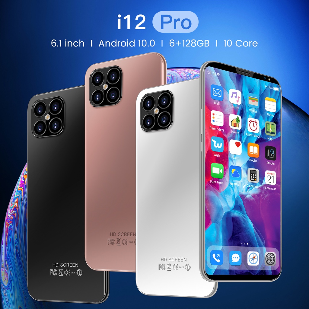 【COD+Pengiriman lokal】hp murah i12 pro max RAM 8GB+256GB ROM handphone promo Layar besar 6.5 inci smartphone Android Handphone Murah Best Gaming Performance Cellphone hp murah