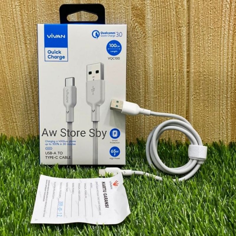 [VIVAN] Kabel Data Type C 65W Super Flash Charge 6,5A Cable Usb type C Quick Charge Super Vooc 65W V-QC