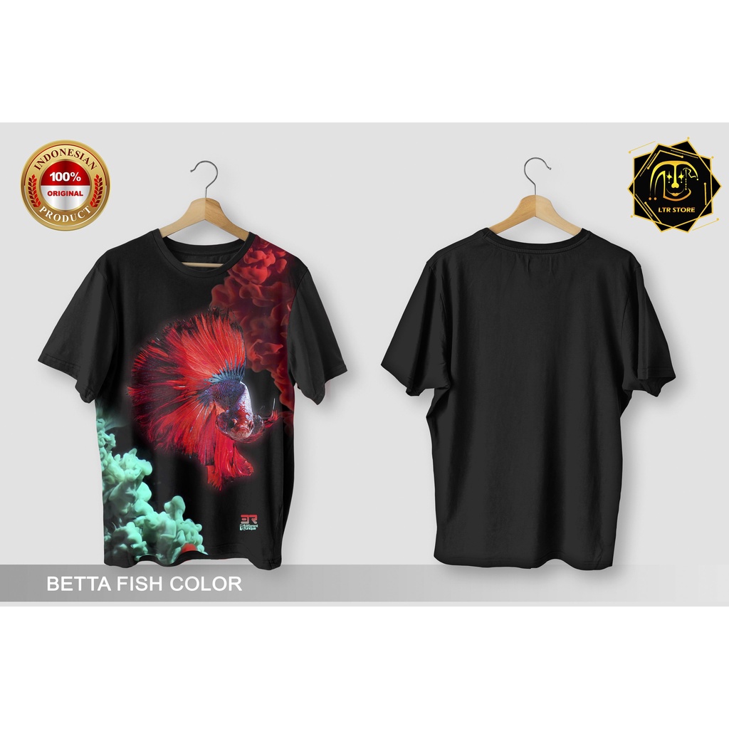 [ BAYAR DI TEMPAT ] BAJU PRINTING GAMBAR IKAN CUPANG CLR -  KAOS DISTRO ORIGINAL GAMBAR HEWAN HIAS B