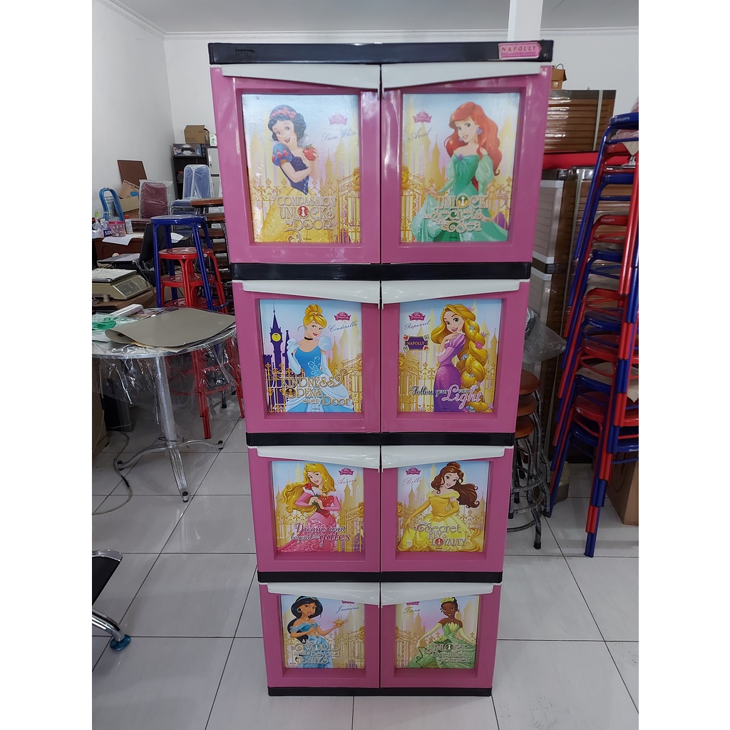 Napolly Lemari Plastik 8 Pintu Karakter Princess