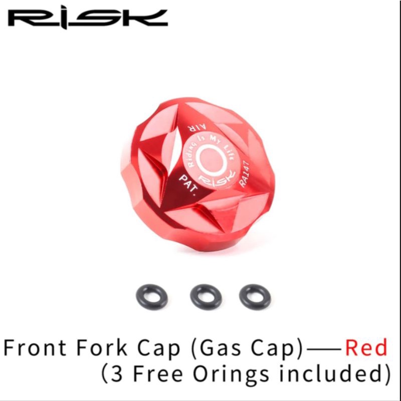 Risk Tutup Pentil Fork Air Sepeda Cover Cap Fork Air Sepeda Suntour Rockshox Fox Garpu Sepeda Merah