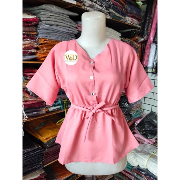 Key - 016 REBECCA Top Moscrepe Halus / Atasan Blouse Wanita / Blouse Wanita Kantor Formal Casual