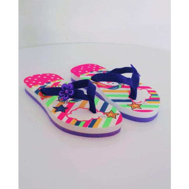 Arkn-SandaL Anak FLAT kuda poni/RAINNBOW-unicorn