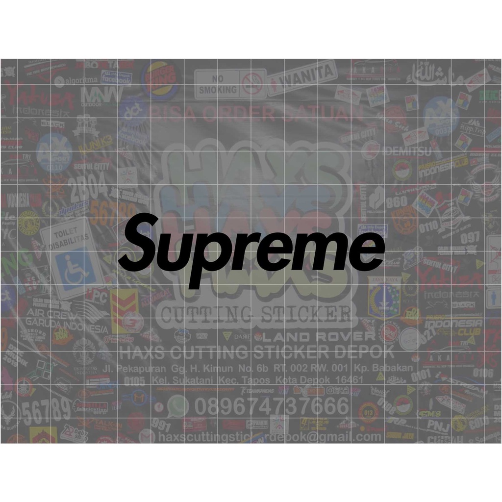 Cutting Sticker Supreme Ukuran 8 Cm