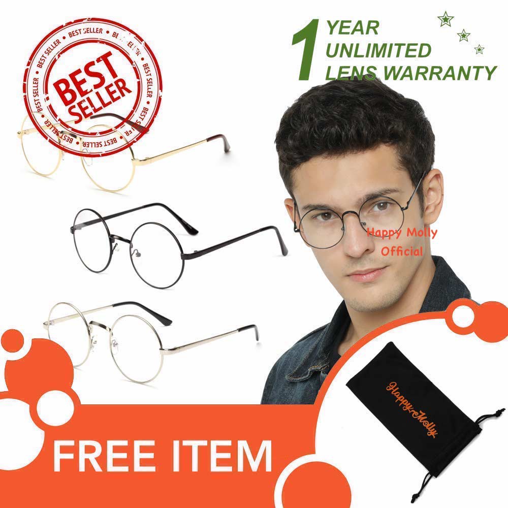 Kacamata (Design Korea) Pria dan Wanita - BULAT ( Group ) FREE SARUNG