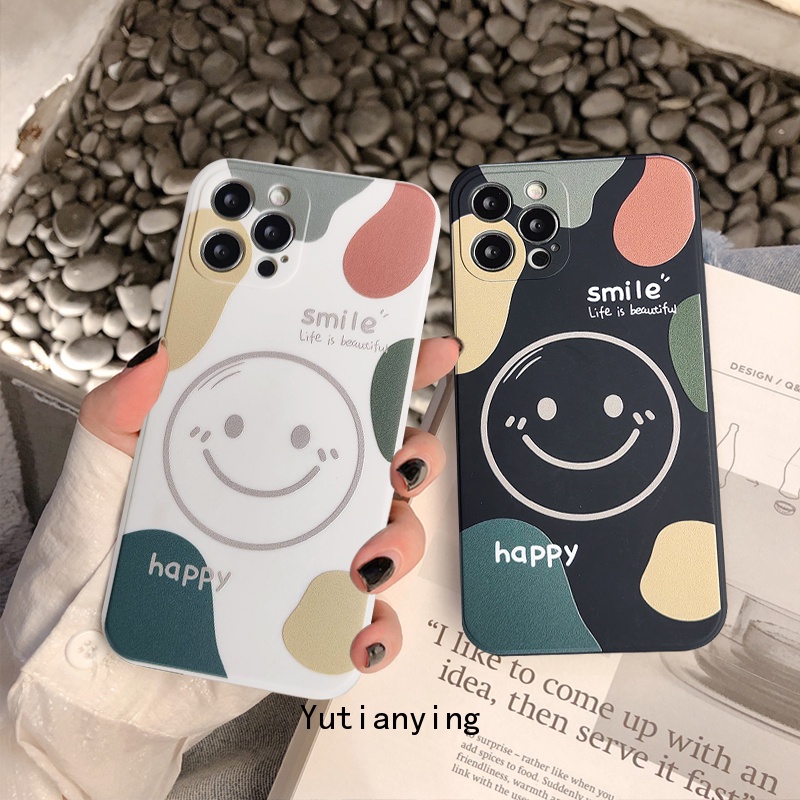 Soft Case TPU Shockproof Motif Smiley Cover iPhone XR 7 8 6 6s Plus 13 12 11 Pro Max X XS Max