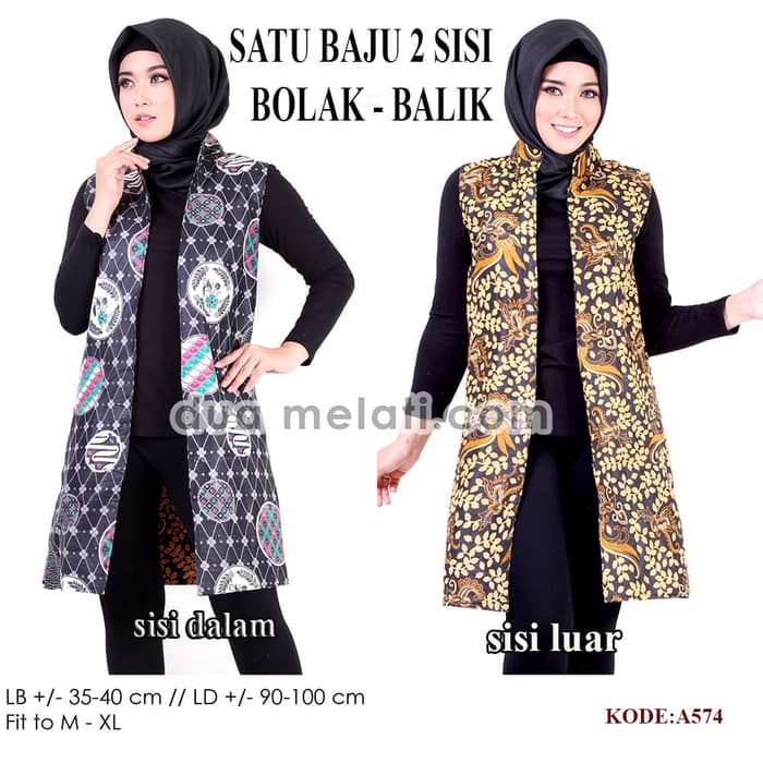 Batik wanita outer batik cardigan batik atasan gamis batik Vest A595