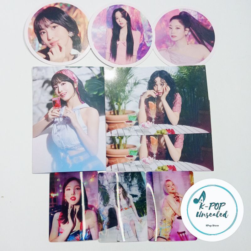TWICE "Taste Of Love" (Lenticular PC, Coaster, Card Mina, Momo, Dahyun,Jeongyeon, Chaeyoung))