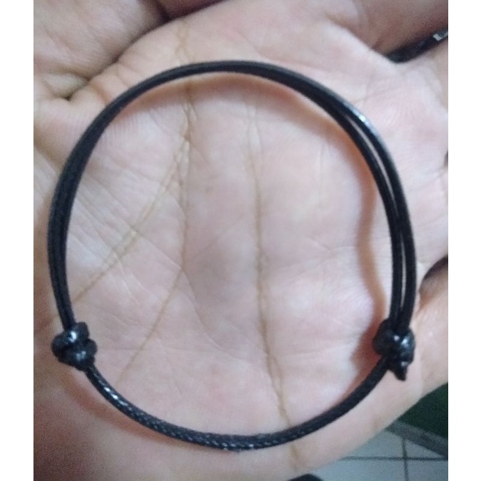 gelang tali polos hitam