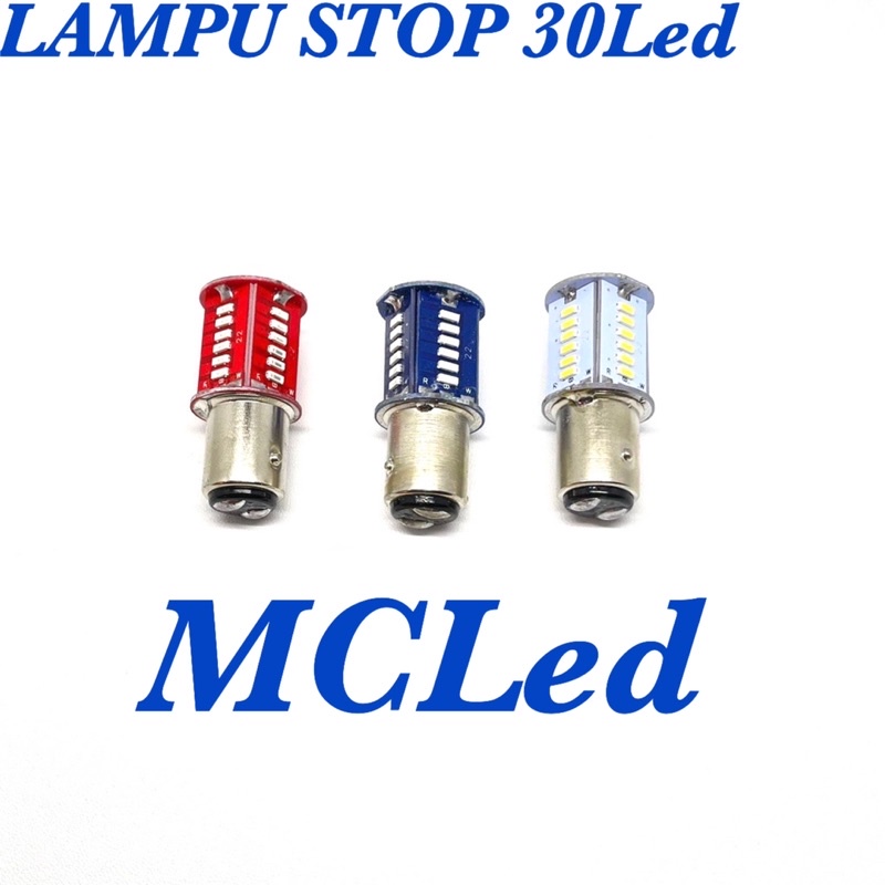 PROMO Lampu LED Rem Stop Bayonet 30 mata Kedip Mobil Motor Kaki 2 DC-12v running Dan strobo universal