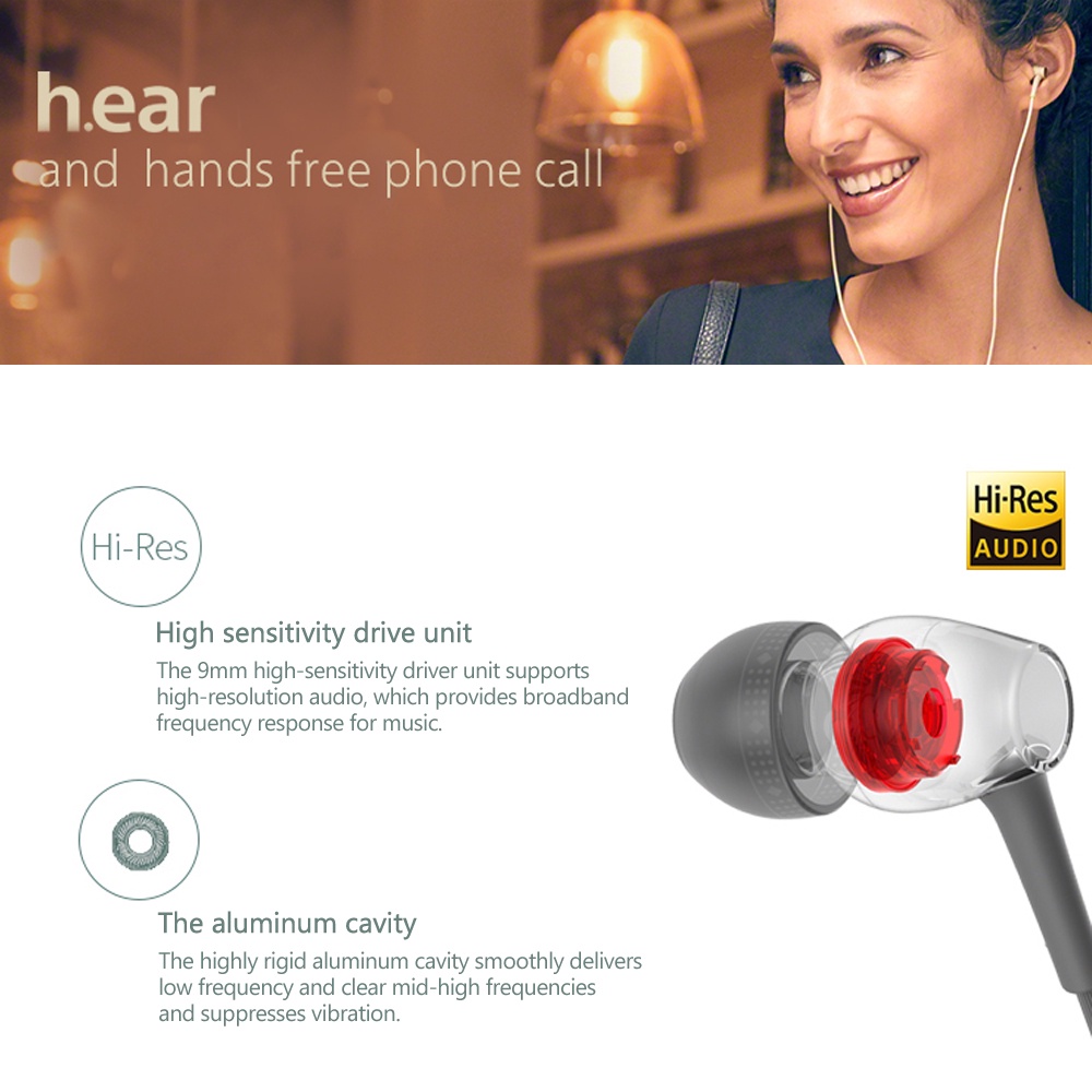 Sony IER-H500A Handsfree Stereo Dengan Mikropon + Plug 3.5mm Untuk Mendengarkan Musik