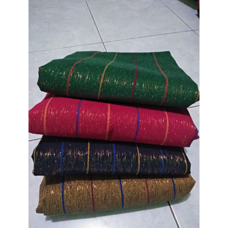kain tenun lurik terbaru campur benang emas