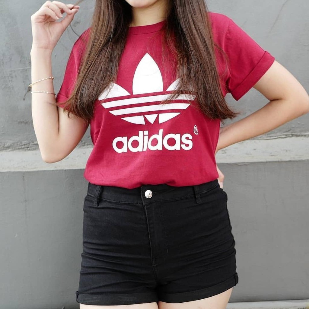 Kaos Adidas (Merah Maroon)