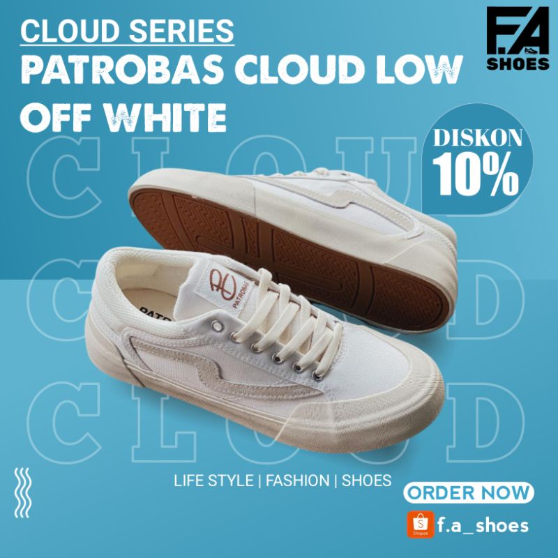 Sneakers | Sepatu Casual Keren Pria Wanita Kekinian Patrobas Cloud Low [Off White - Black White - Navy - Olive] Original Size 36-44