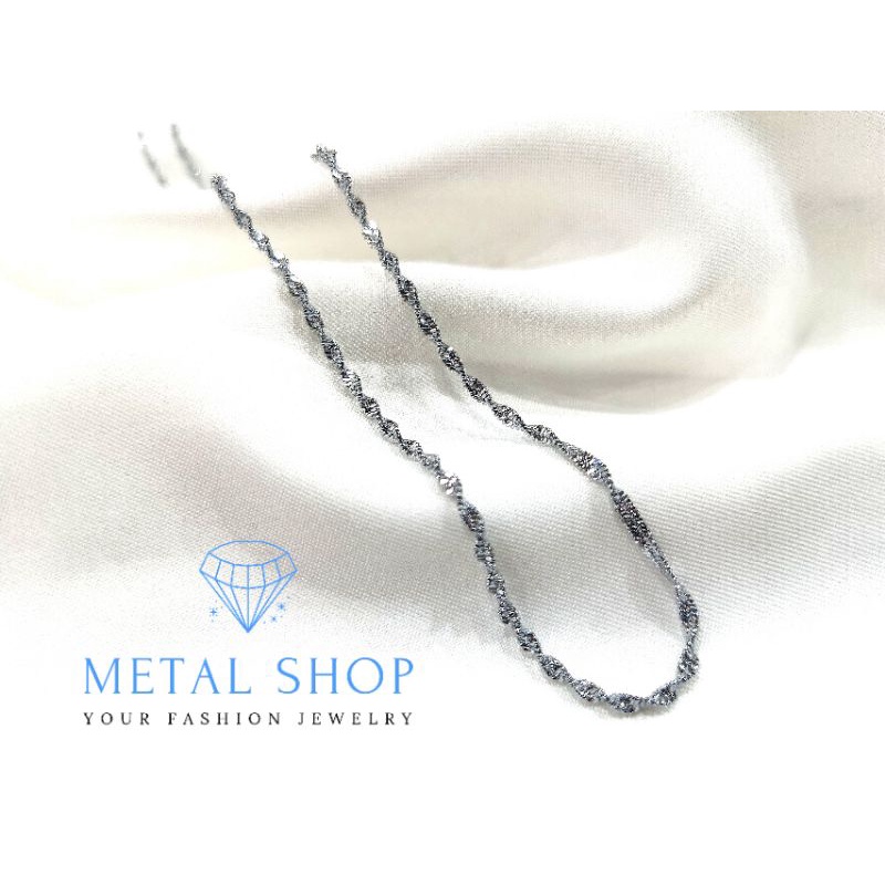 Kalung Pria Wanita Rhodium Model Borsalino Panjang 42CM