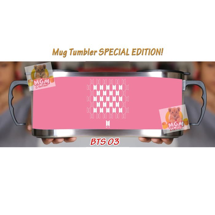 BTS Mug Kantor gagang Mug Tumbler stainless 450ml SPECIAL EDITION 020