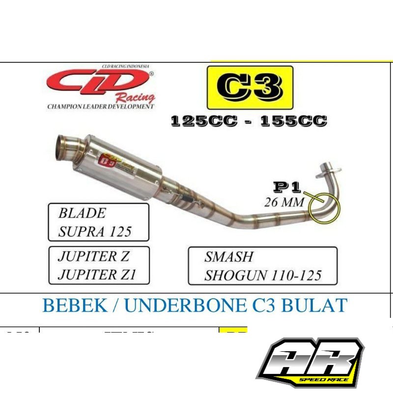 KNALPOT CLD C3 BULAT BLADE JUPITER SMASH ORIGINAL