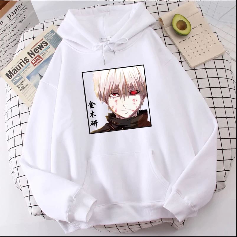 IvannaCollection Sweater Hoodie Anime Oversize Kaneki Face Tokyo Ghoul Size L XL XXL