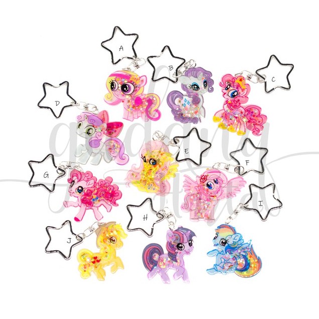 Gantungan Kunci Pony Shake Keychain Kuda Poni Gliter Gilap Lucu GH 302157