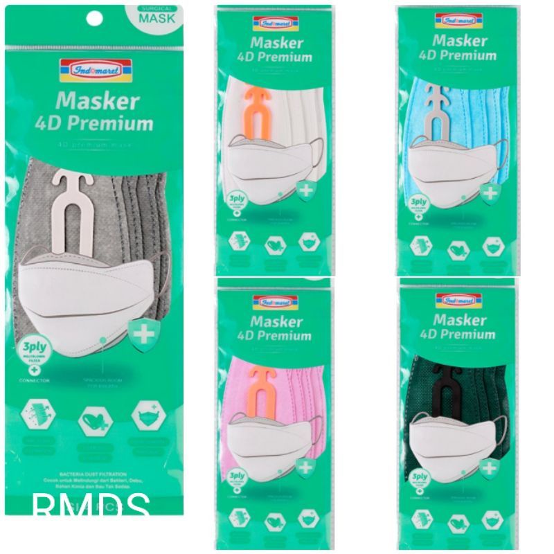 MASKER PREMIUM 4D INDOMARET 1 PACK ISI 4