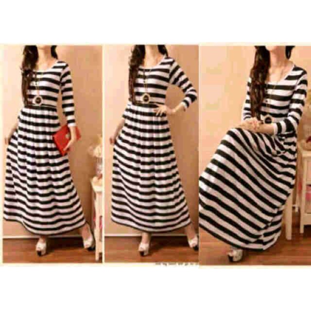 MAXI SALUR REMPLE |Maxi polos motif salur | gamis murah | terlaris| tnb