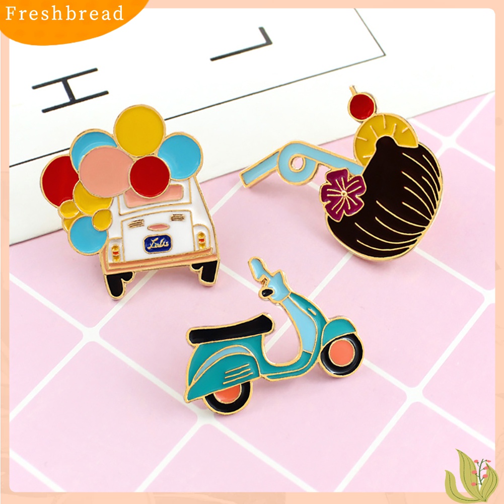 ?Fresh??Pin/Bros Hiasan Pakaian Wanita Bahan Enamel Bentuk Motor/Mobil/Minuman Kartun