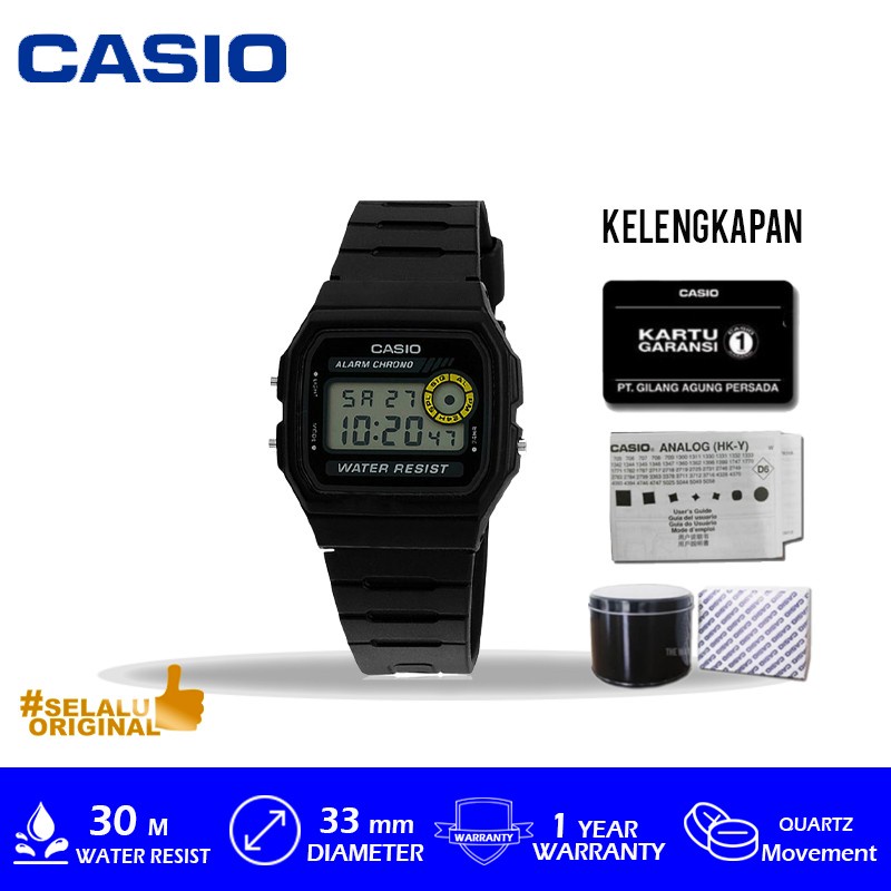 Jam Tangan Casio F-94WA-8DG With BOX Kaleng Original Bergaransi Resmi