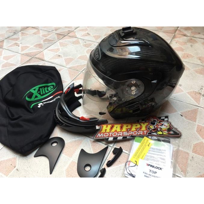PRODUK- 2ND MULUS 90% BARET PEMAKAIAN: HELM CLIP ON XLITE ULTRA CARBON XL X403 .