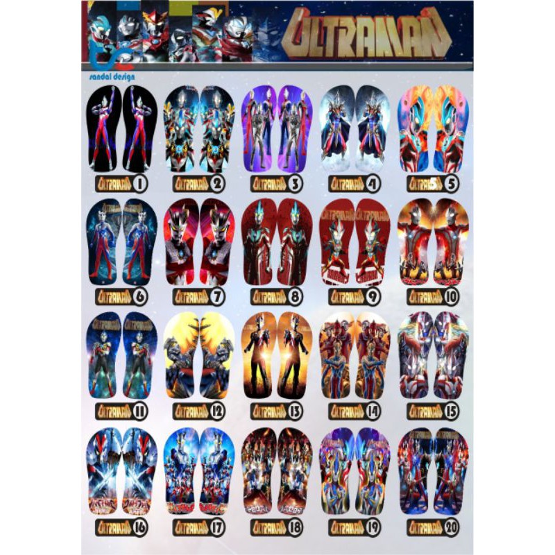 Sandal Custom Nama Karakter ULTRAMANN anak/Dewasa Free Custom Suka Suka