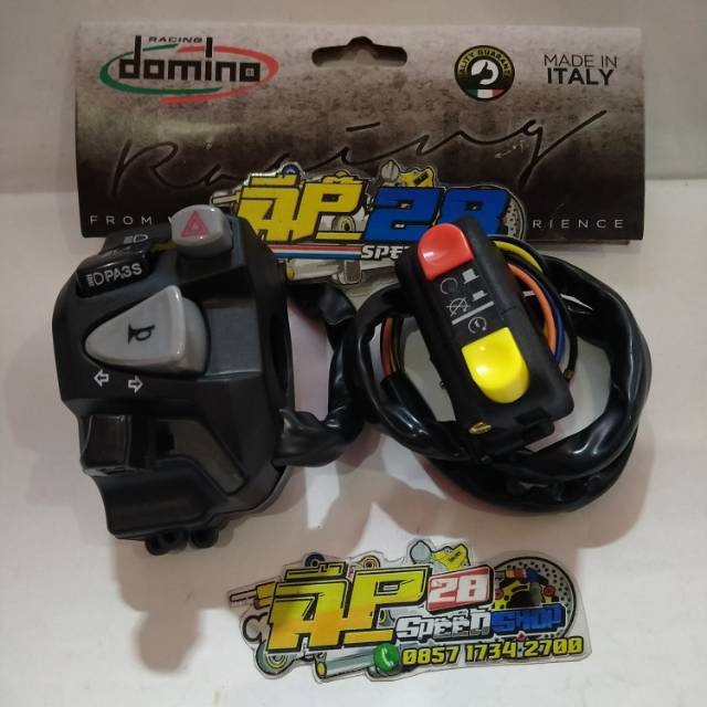 HOLDER SAKLAR 1 SET KANAN DAN KIRI DOMINO VIXION SONIC SATRIA FU R15 R25 FINO BEAT STEET PCX KLX DLL