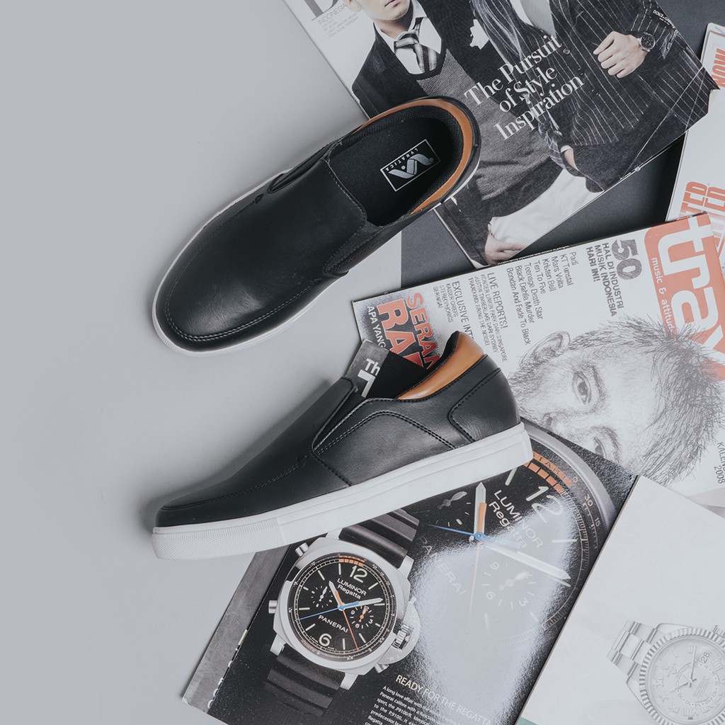 ALISSON BLACK | ManNeedMe x Lvnatica | Sepatu Slip On Pria Cowok ORIGINAL