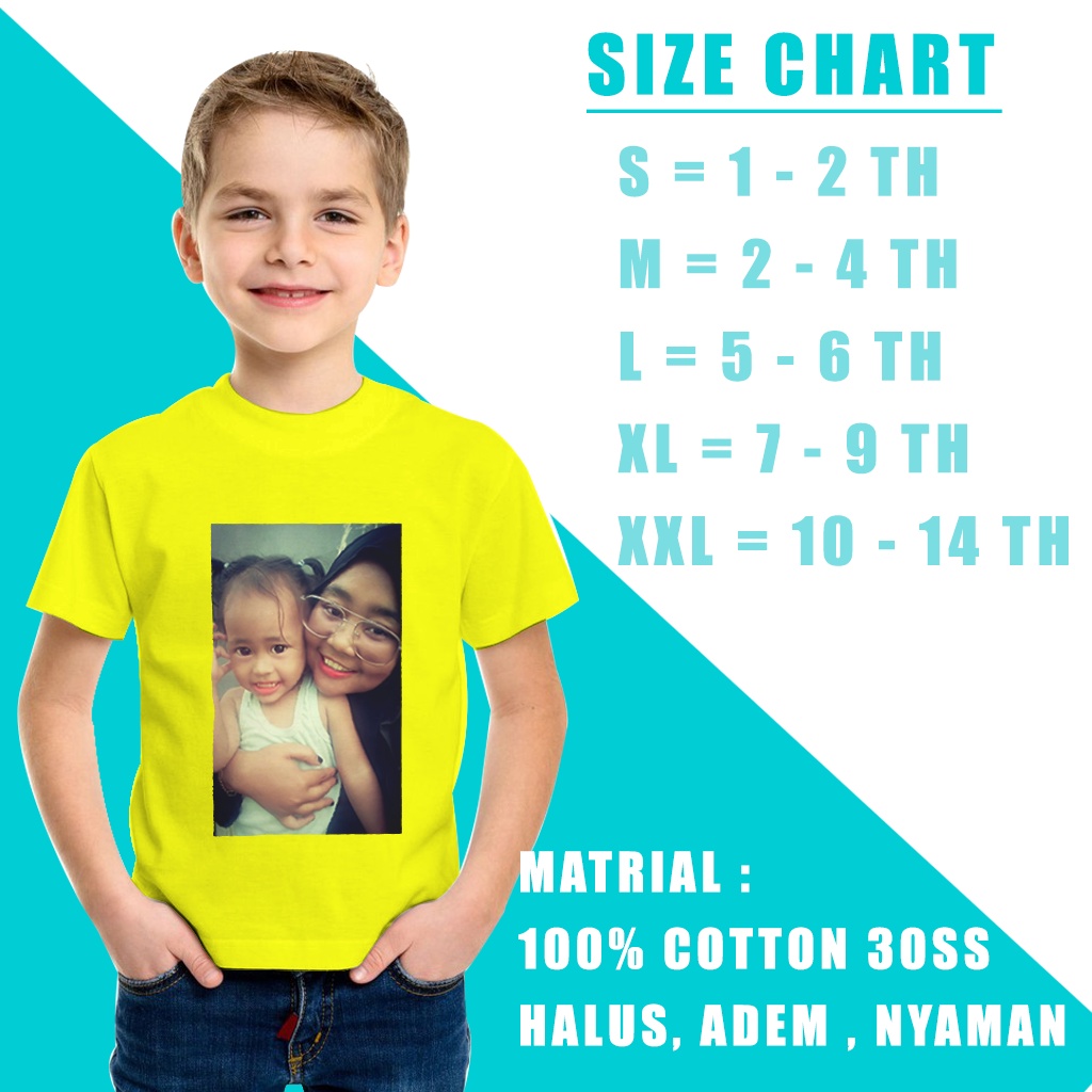 Sablon Kaos Satuan Anak Desain Lengan Pendek Sendiri Custom Desain Foto Tulisan